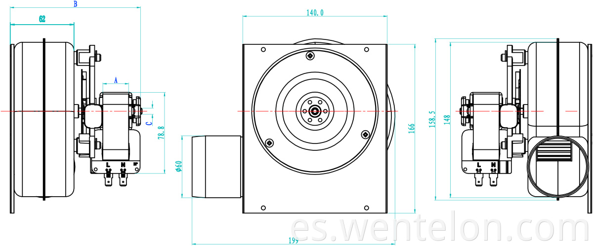 Ventilador de estufa de pared (soplador de lámina de metal)-JPG